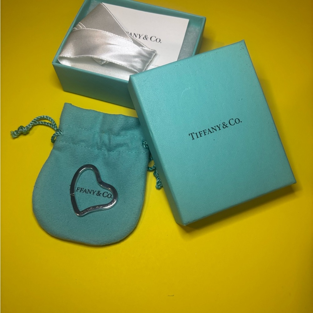 Tiffany & Co. Elsa Peretti Open Heart Sterling Silver Keychain